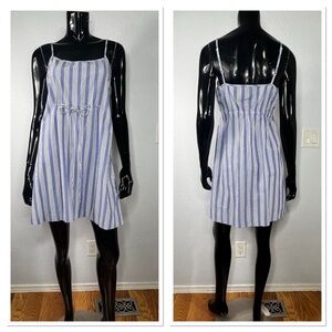 Nautica Women's 100% Cotton Sleepwear Loungewear Dress Sz M Blue & White Stripe
